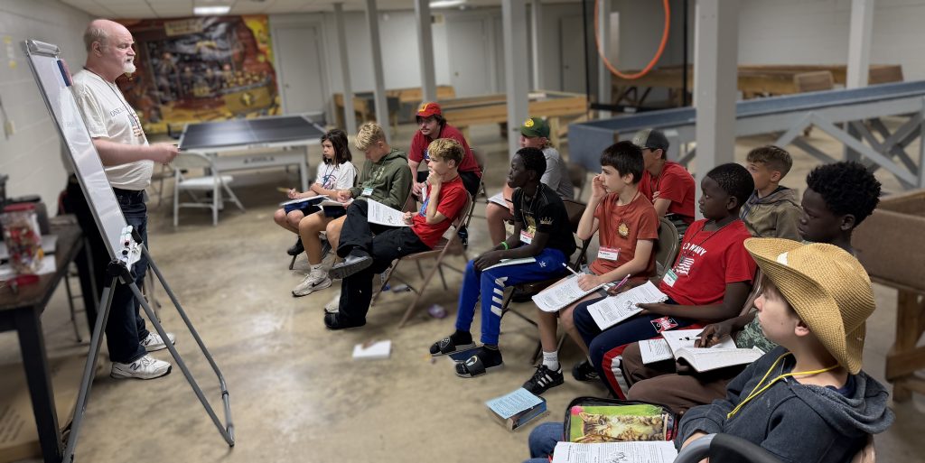 Middle school boys in morning Bible study