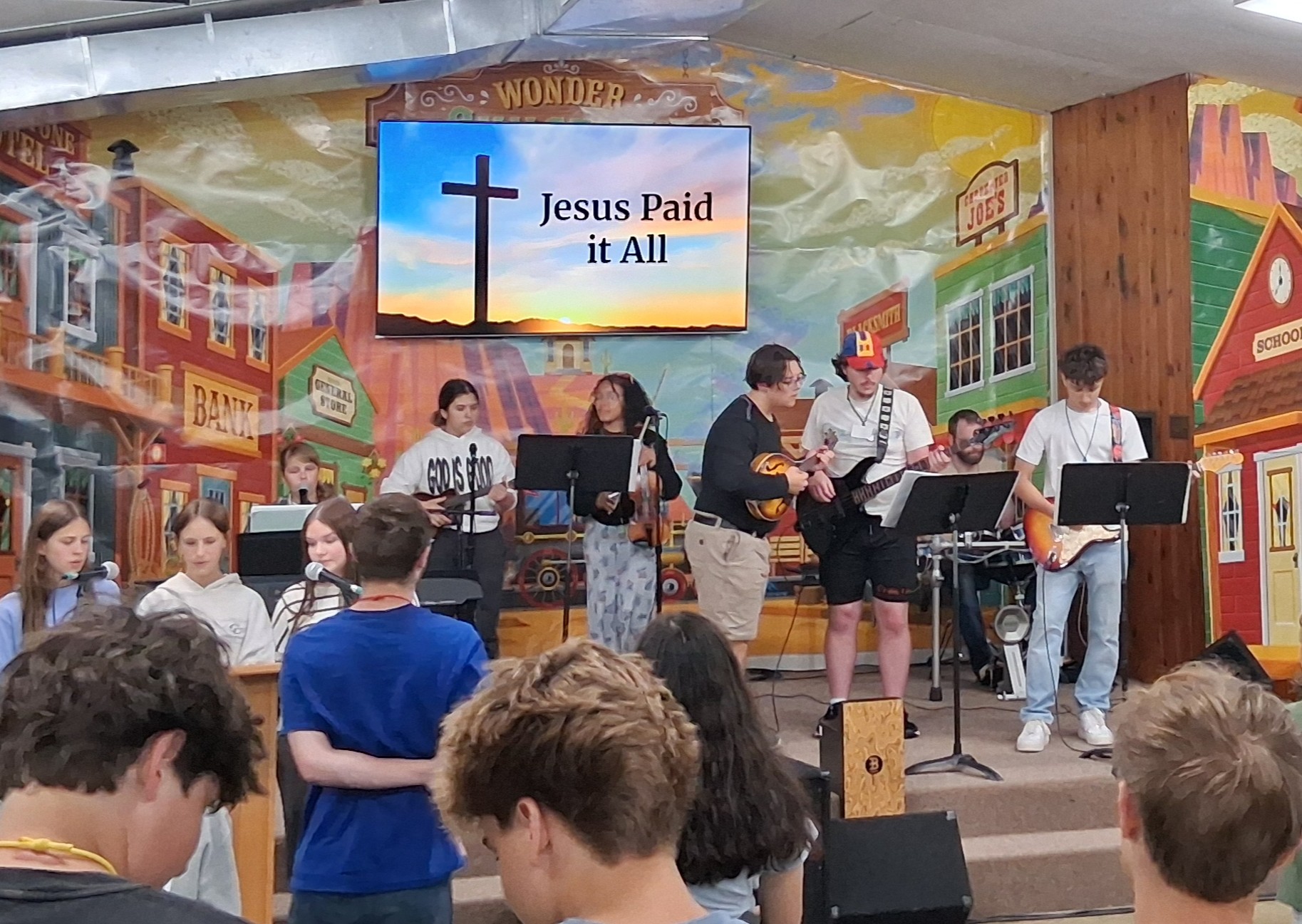 Worship at evening chapel service