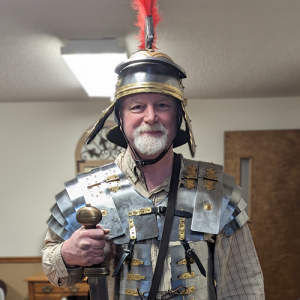 picture of Tom Solon in Roman armor