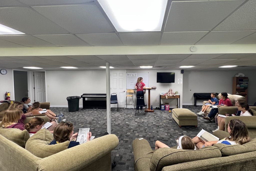 Middle school girls in Bible study