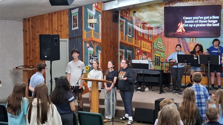 Youths singing in chapel time